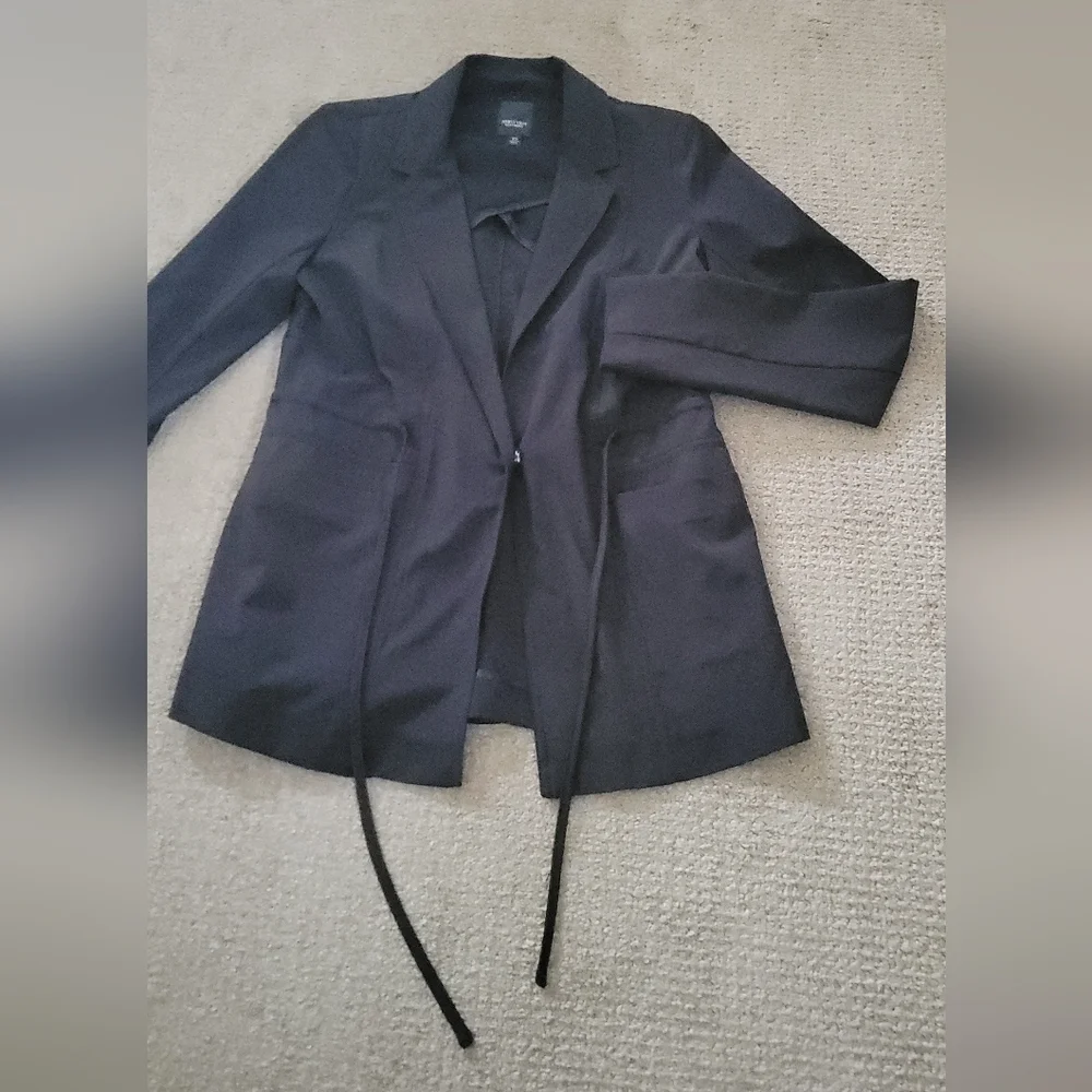 Simply Vera Vera Wang Drawstring Waist Satin Blazer - Picture 11 of 15